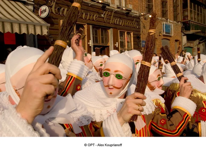 Gilles w Binche podczas Mardi Gras