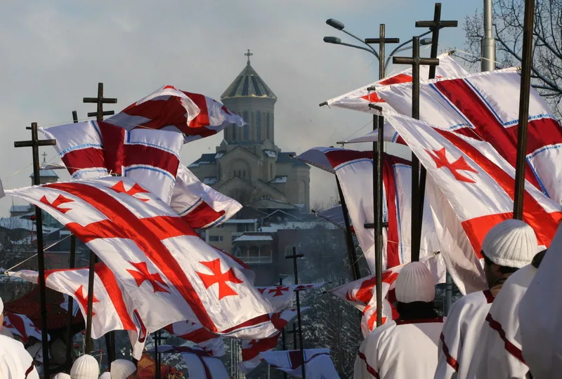 Procesja do Kościoła św. mikołaja w Tbilisi