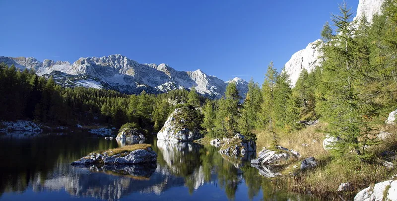 Jezioro Podwójne (Dvojno jezero) w Triglavskim Parku Narodowym