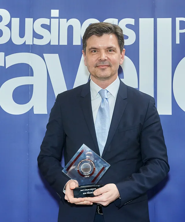 Frantisek Siling przyjmuje nagrode dla AFKL Business Traveller Awards 2017