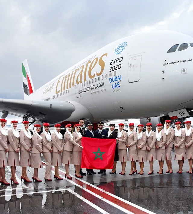 emirates a380 to casablanca
