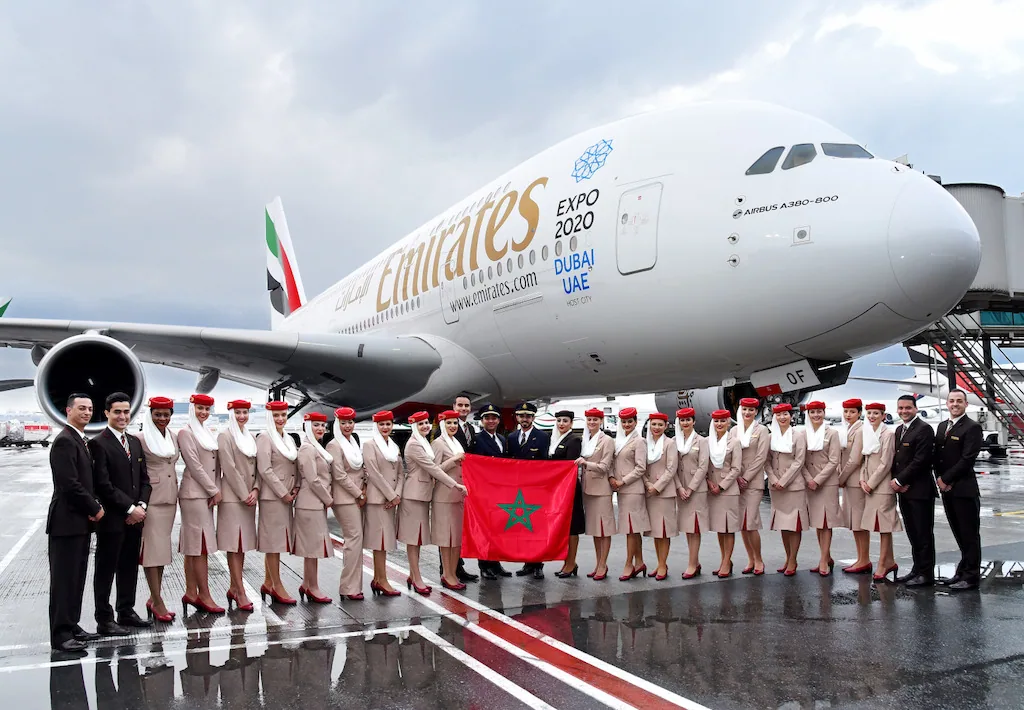 emirates a380 to casablanca