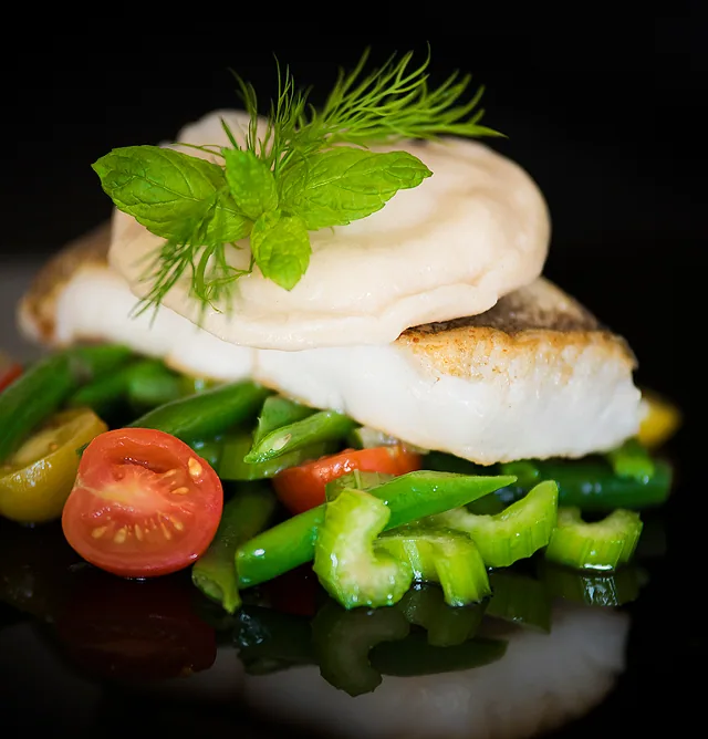 halibut z ravioli