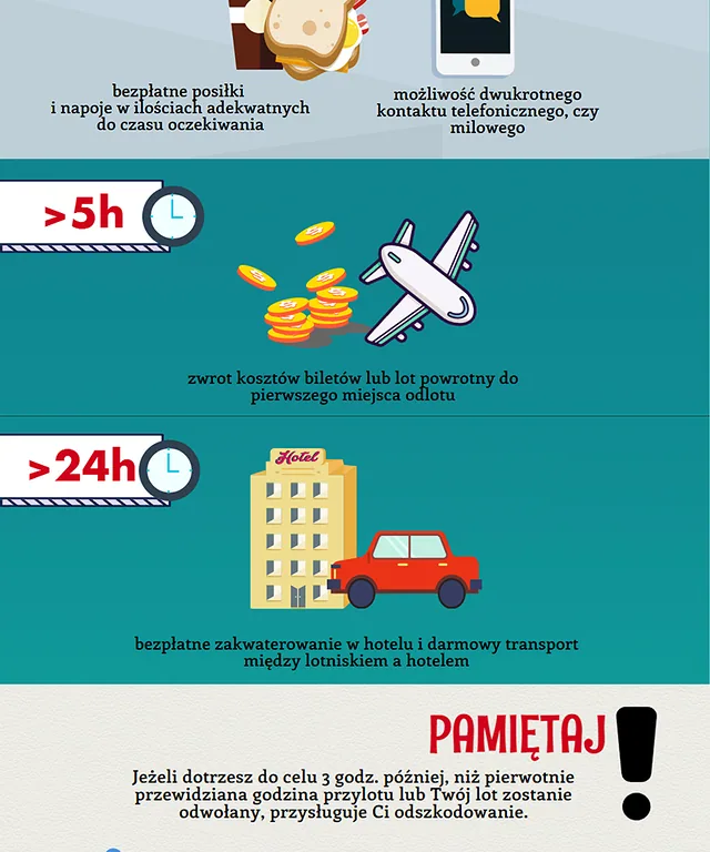 Infografika opóźniony odwołany lot