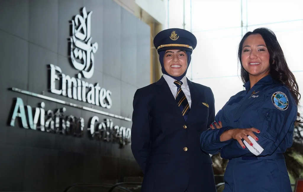 bakhita al muheiri and shaesta waiz at the sim challenge hosted by emirates