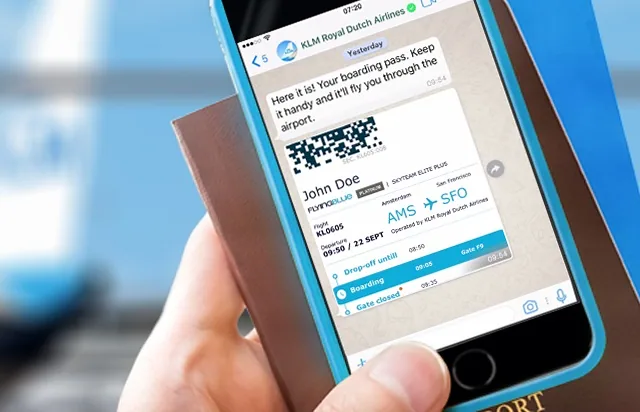 KLM karta pokładowa whatsapp