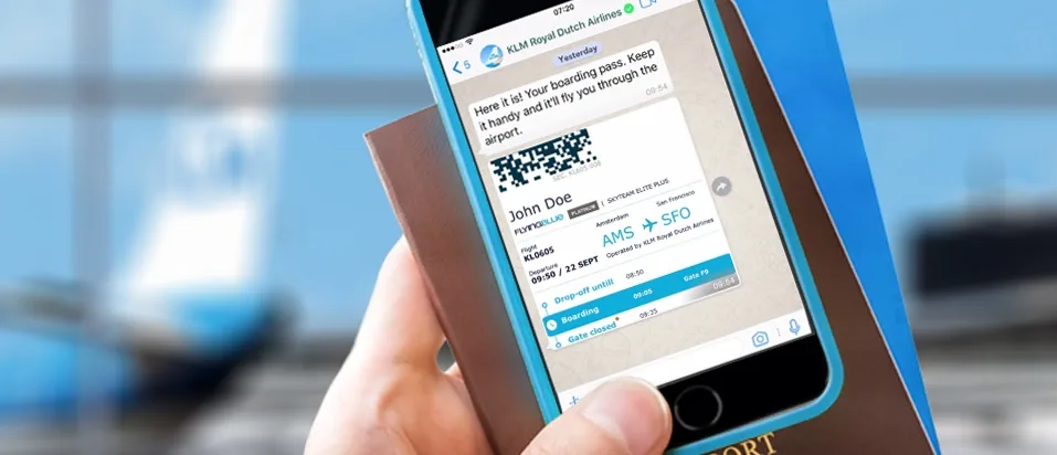 KLM karta pokładowa whatsapp