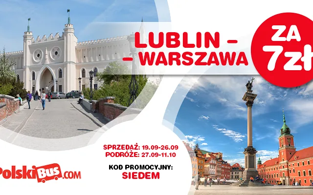 Lublin - Warszawa za 7 zł