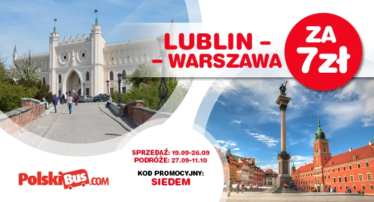 Lublin - Warszawa za 7 zł