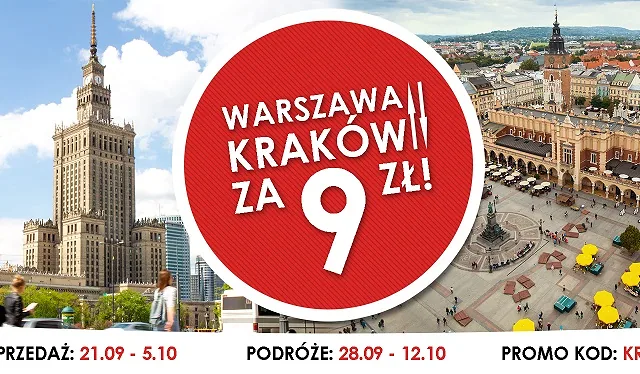 Warszawa - Kraków za 9 zł