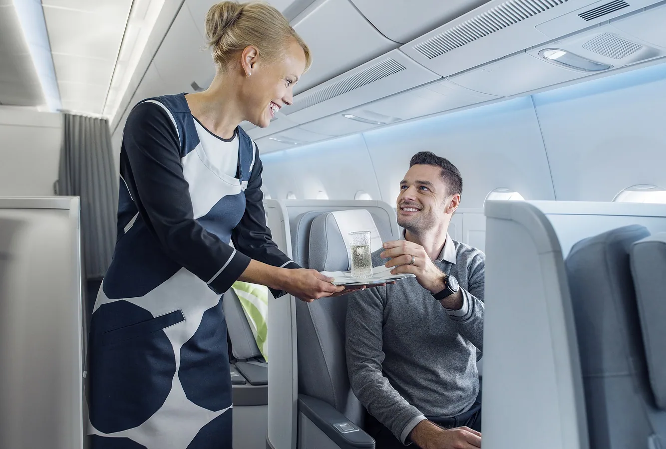 Finnair A350 business class service 102