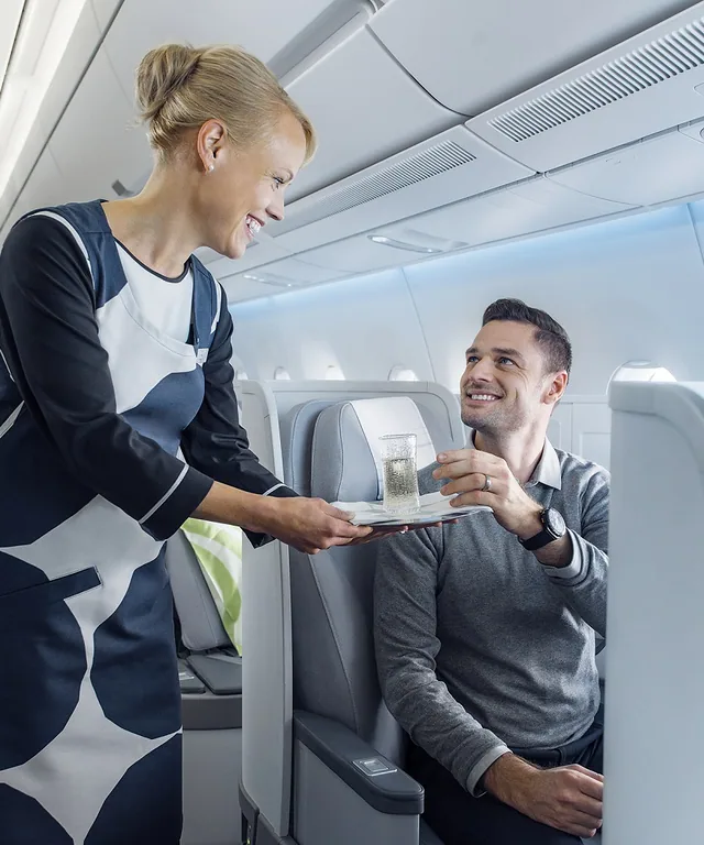 Finnair A350 business class service 102