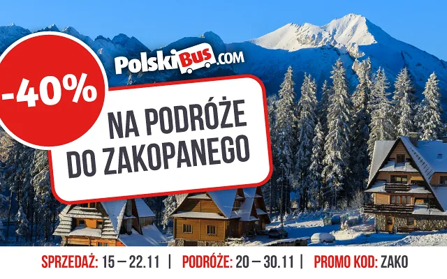 Zakopane -40 w PolskiBus.com
