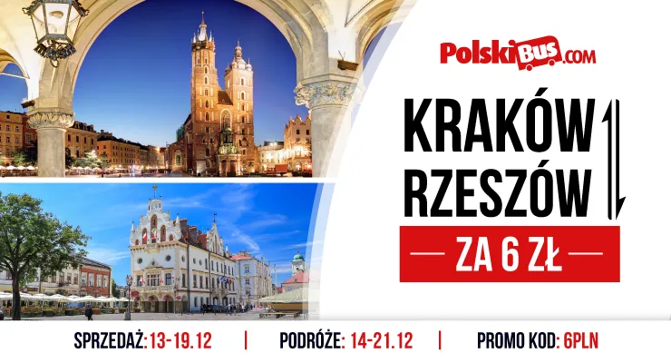 Kraków - Rzeszów za 6 zł