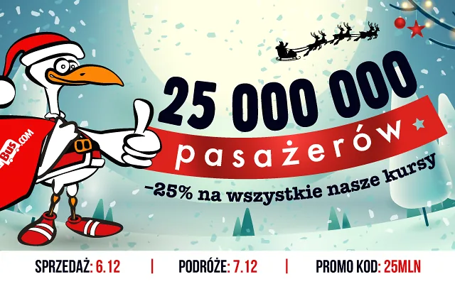 PolskiBus.com świętuje przewiezienie 25 000 000 Pasażerów