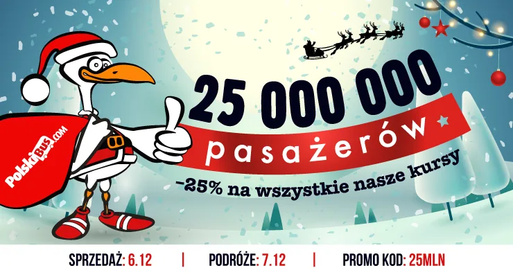 PolskiBus.com świętuje przewiezienie 25 000 000 Pasażerów