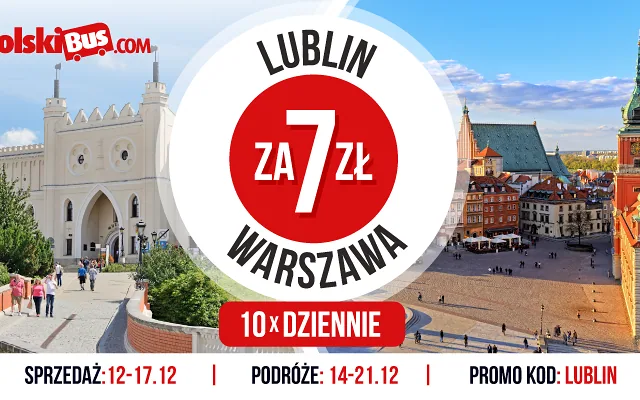 Warszawa - Lublin za 7 zł