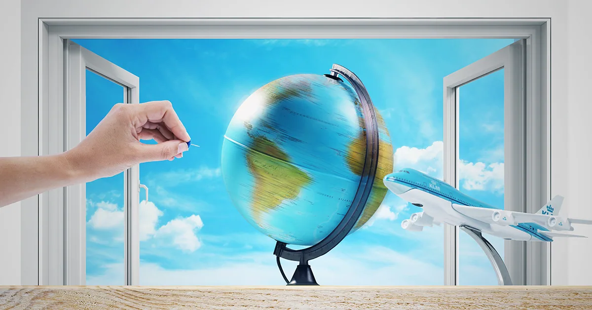 globus i samolot KLM
