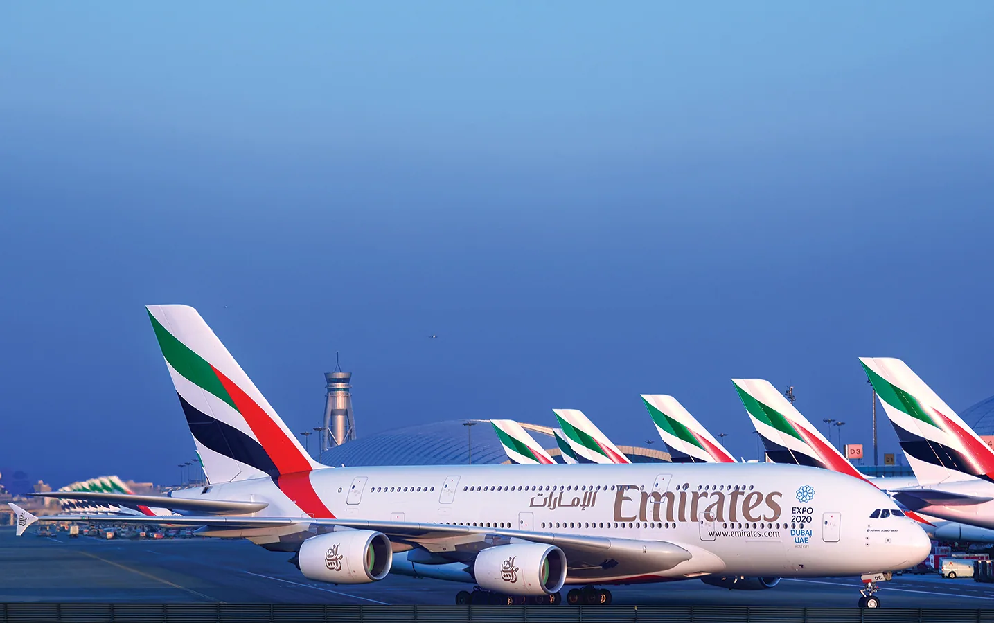 emirates a380 fleet at dubai international