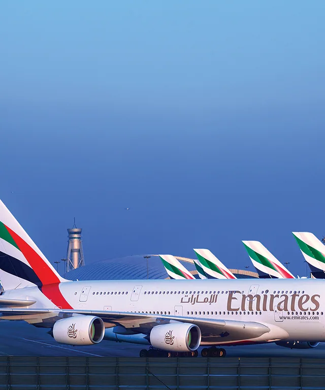 emirates a380 fleet at dubai international