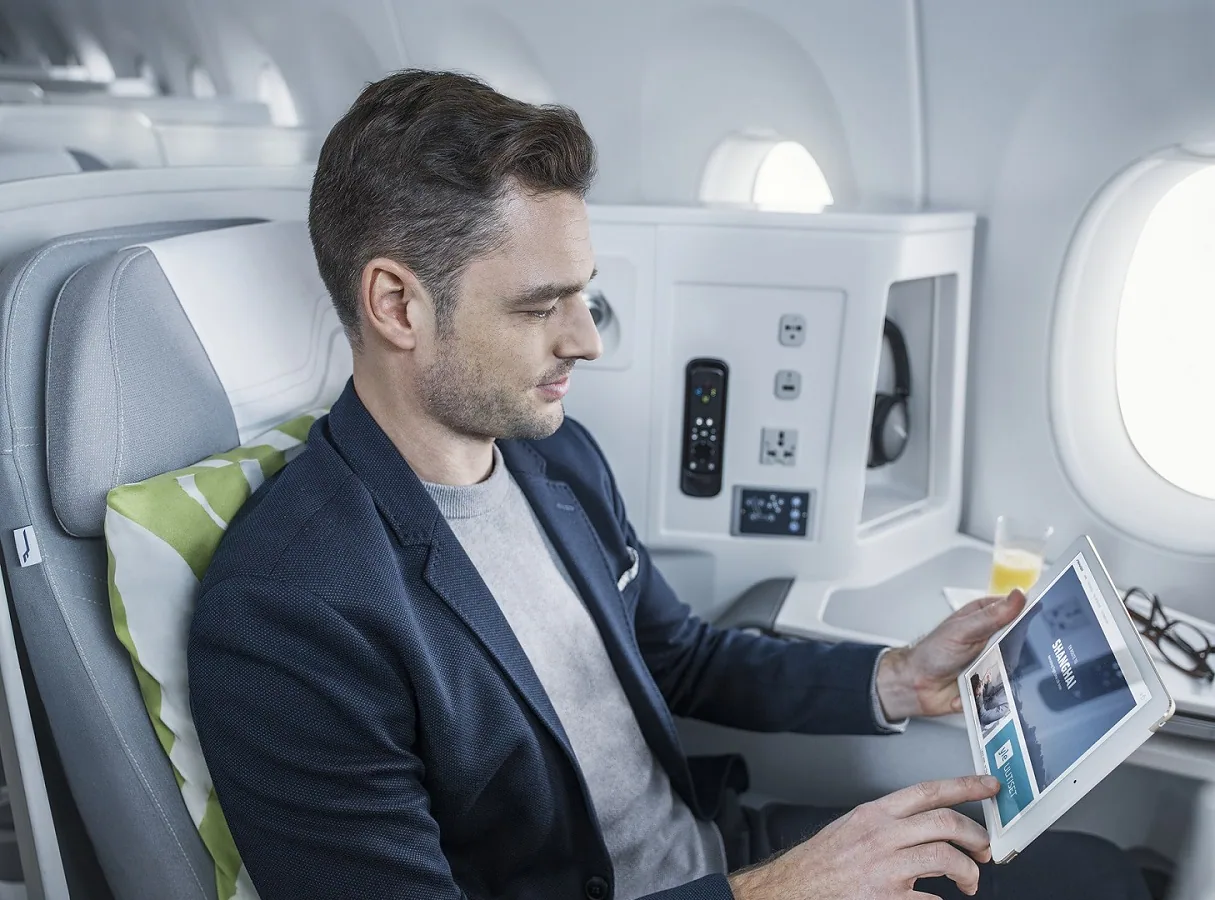 Finnair A350 business class cabin wifi portal 1 92