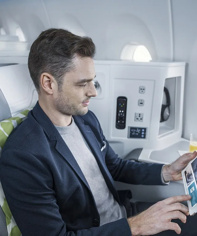 Finnair A350 business class cabin wifi portal 1 92