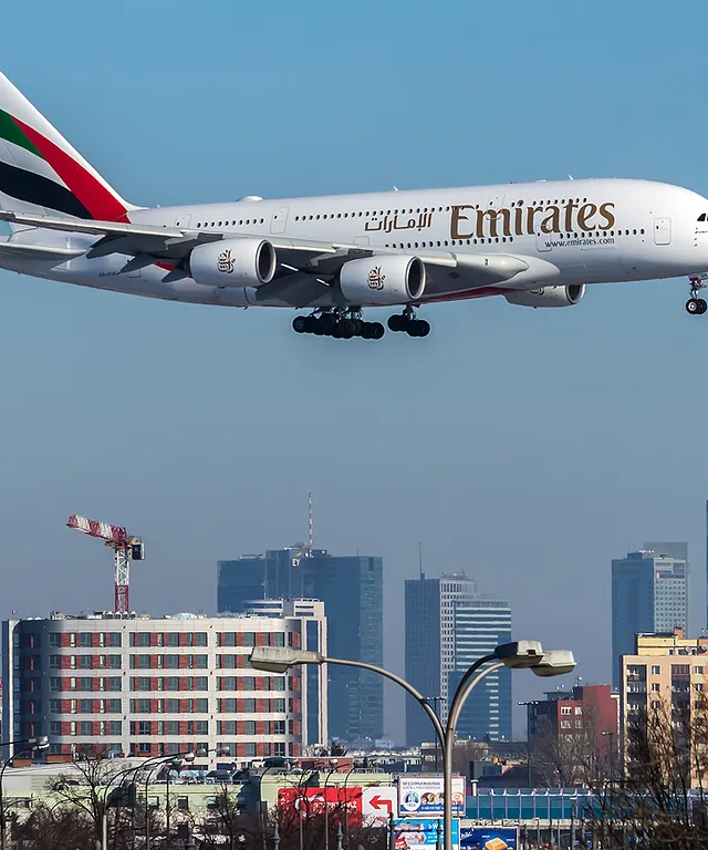 a380 pictured coming into land at warsaw