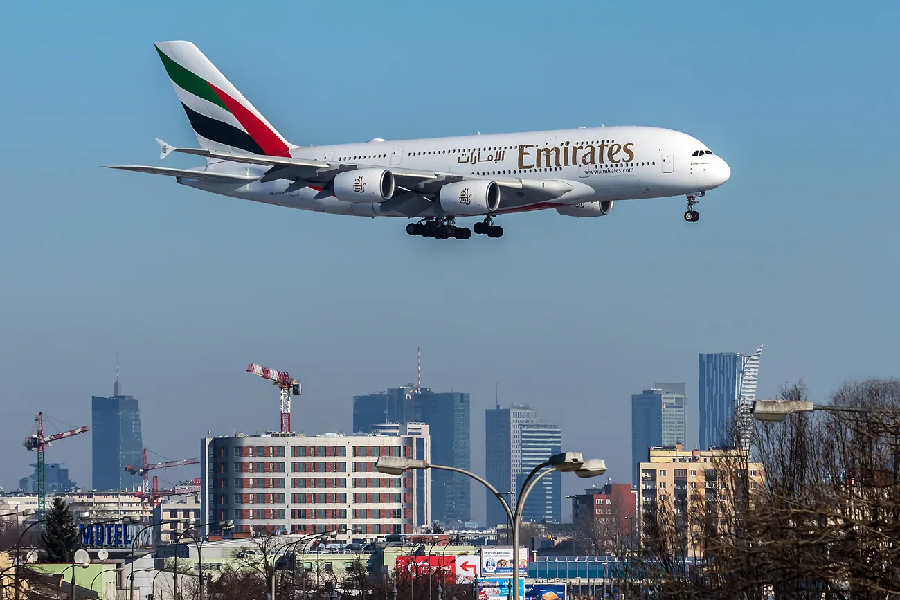 a380 pictured coming into land at warsaw