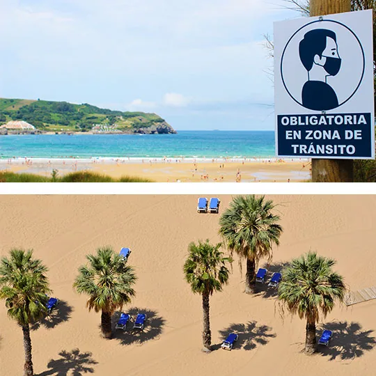 COVID-19 protection measures on beaches