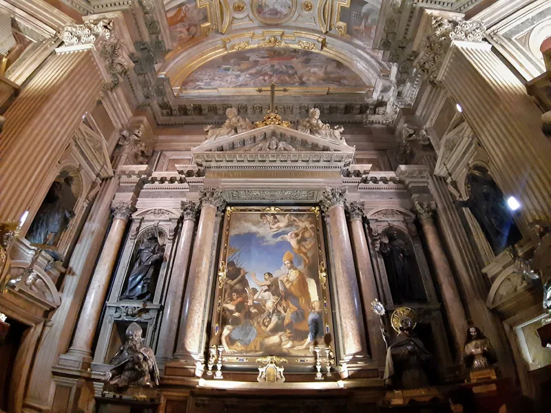 Naples, Campania, Italy - January 4, 2020: Baroque chapel of the Cathedral commissioned by the Neapolitans for a vote in San Gennaro