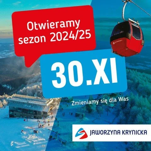 30 listopada zapraszamy narciarzy i turystów na Jaworzynę Krynicką!