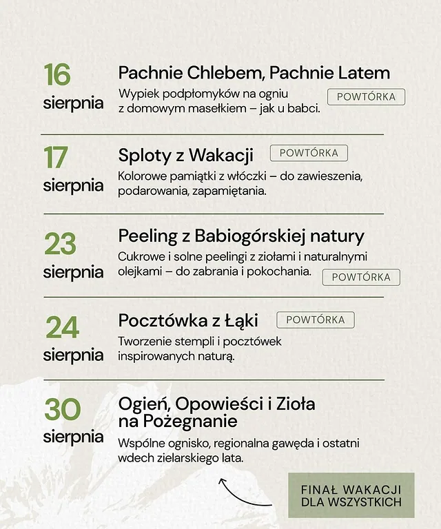 „Tak pachnie i smakuje Zawoja” - warsztaty rękodzieła na Mosornym Groniu