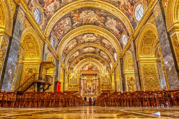 Valetta, Malta: St John's Co-Cathedral a gem of Baroque art and architecture interior. Valetta, Malta